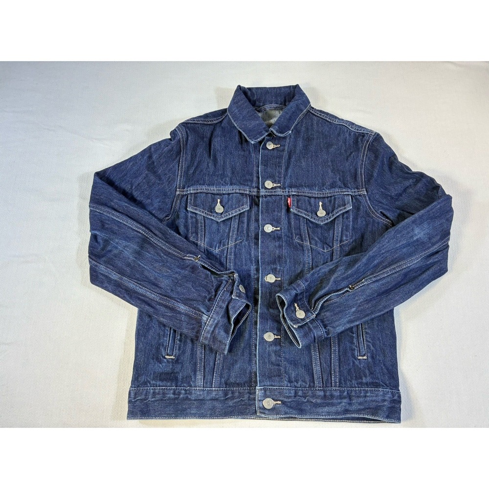 Levi's Premium Type 2 Trucker Jacket Denim Dark Wash Blue Men's No Size Tag